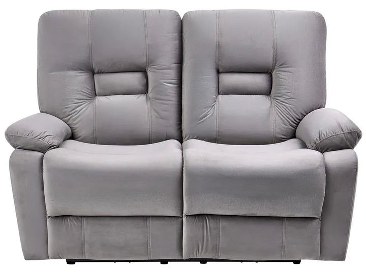 Electric Recliner Sofa 2 Seater Velvet Grey Caynemore