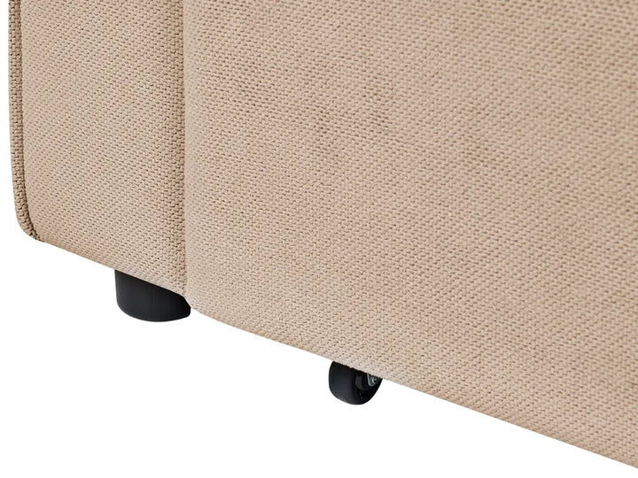 Sofa Bed 2 Seater Fabric Light Brown Robertas