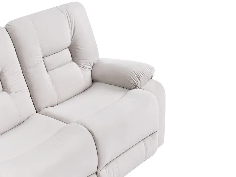 Electric Recliner Sofa 2 Seater Velvet Light Beige with USB Port Caynemore