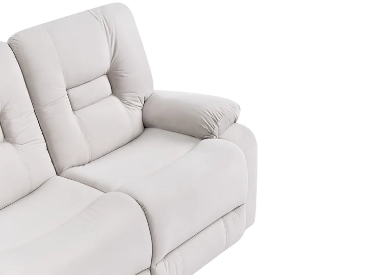 Electric Recliner Sofa 2 Seater Velvet Light Beige with USB Port Caynemore