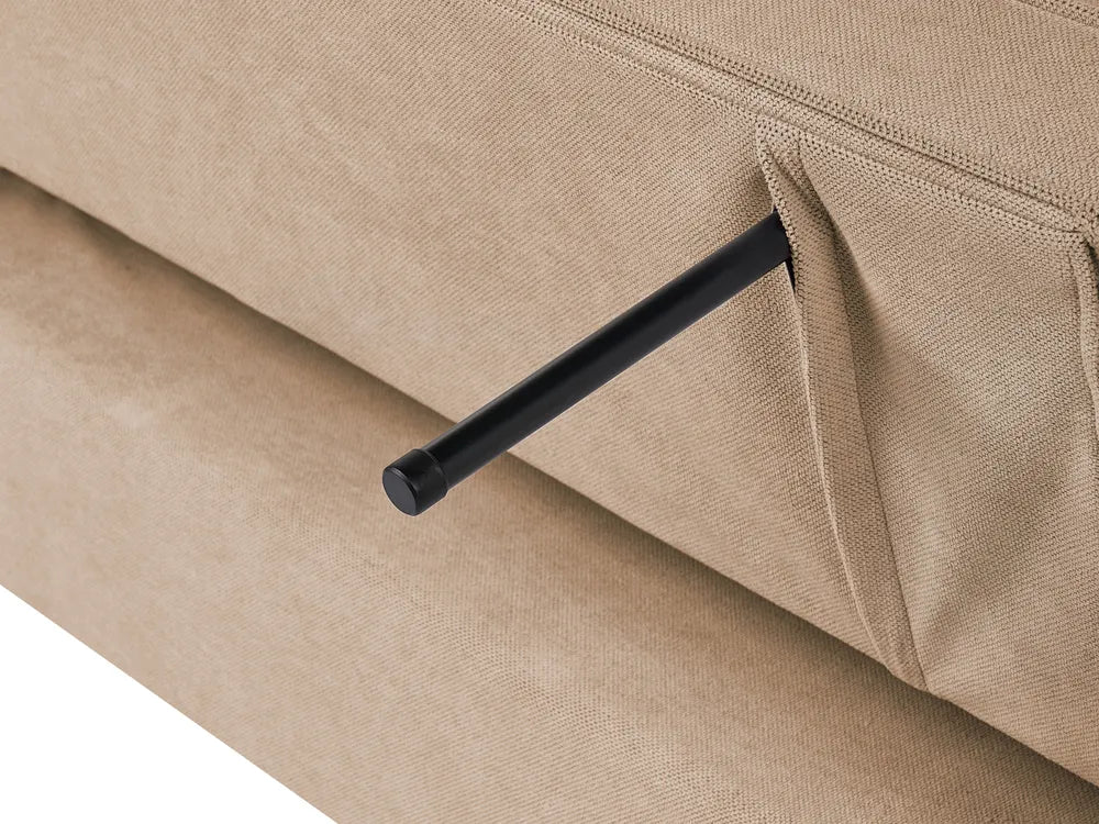 Sofa Bed 2 Seater Fabric Light Brown Robertas