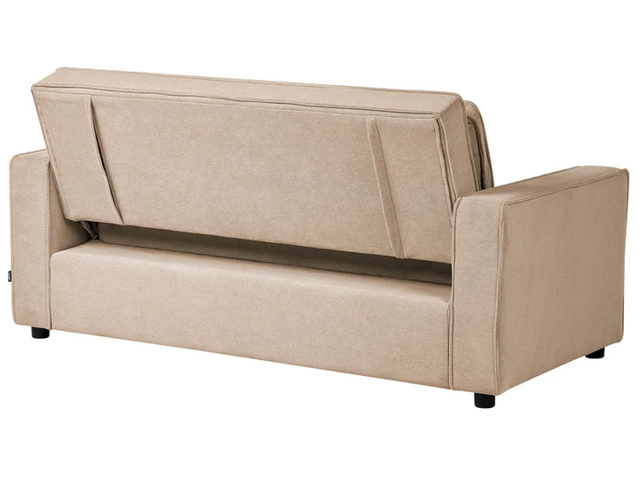 Sofa Bed 2 Seater Fabric Light Brown Robertas