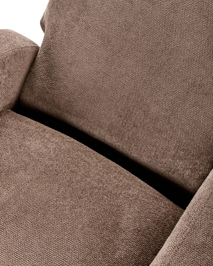 Rocking Recliner Chair Swivel Fabric Brown Caynemore
