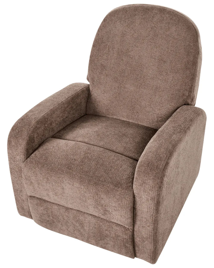Rocking Recliner Chair Swivel Fabric Brown Caynemore