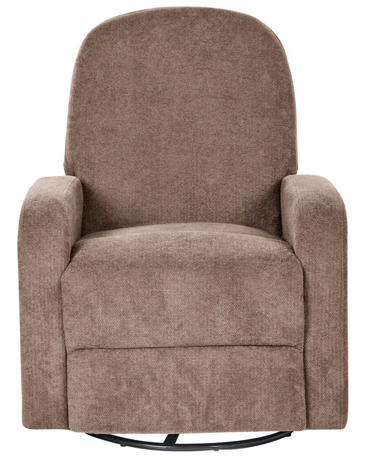 Rocking Recliner Chair Swivel Fabric Brown Caynemore