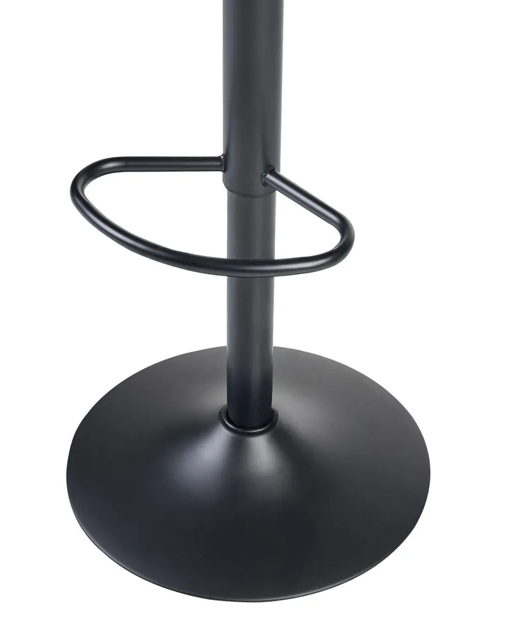 Set of 2 Bar Stools Faux Suede Swivel Black Patrick