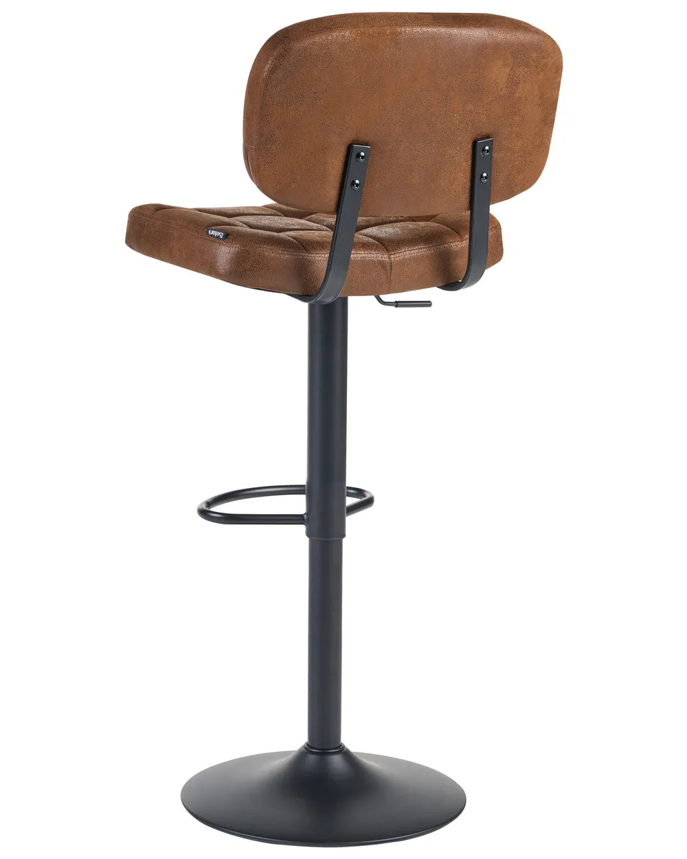 Set of 2 Bar Stools Faux Suede Swivel Brown Patrick