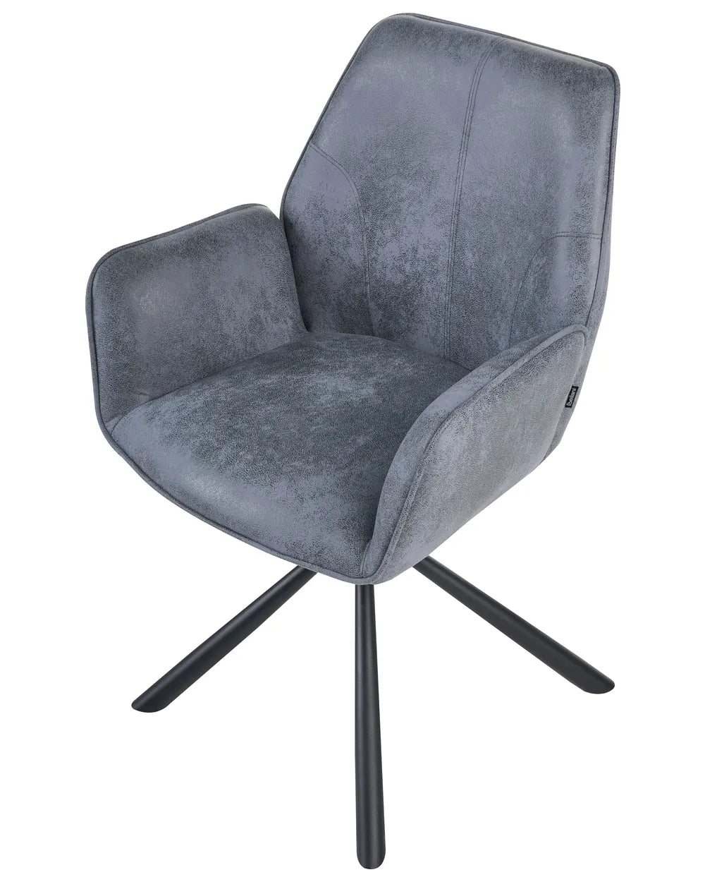 Set of 2 Dining Chairs Swivel Faux Suede Grey Oyan