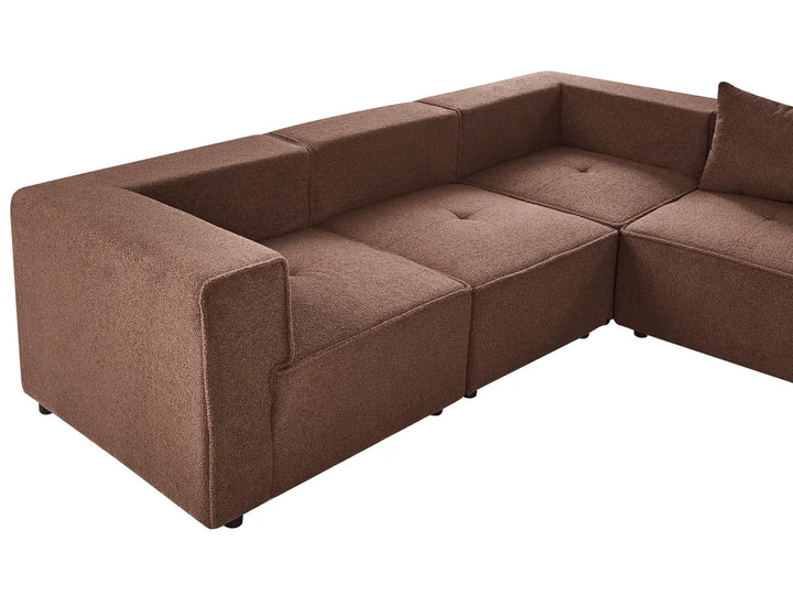 Modular U-Shape Sofa 8 Seater Brown Boucle Adalynn