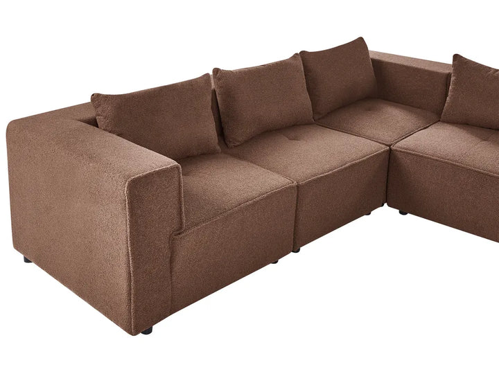 Modular U-Shape Sofa 8 Seater Brown Boucle Adalynn