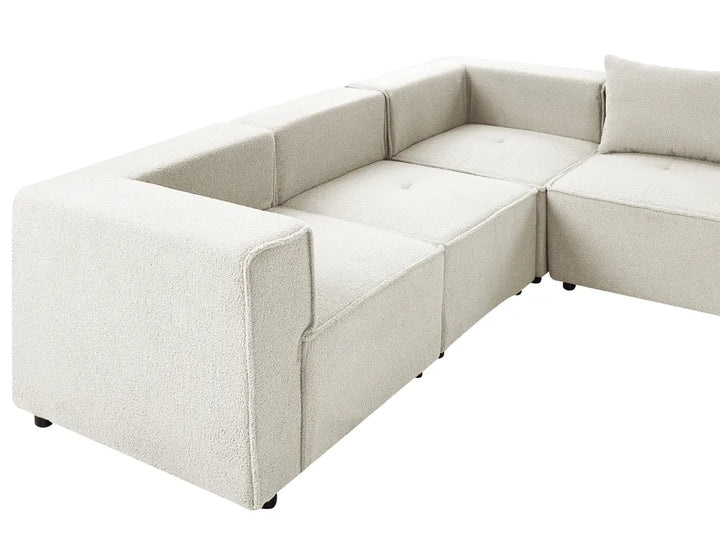 Modular U-Shape Sofa 8 Seater Off-White Boucle Adalynn