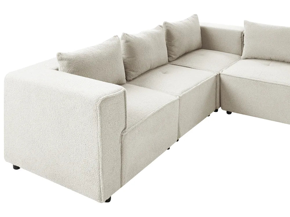 Modular U-Shape Sofa 8 Seater Off-White Boucle Adalynn