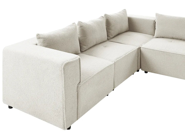 Modular U-Shape Sofa 8 Seater Off-White Boucle Adalynn