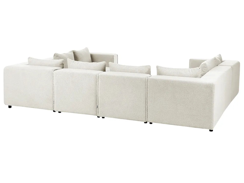 Modular U-Shape Sofa 8 Seater Off-White Boucle Adalynn