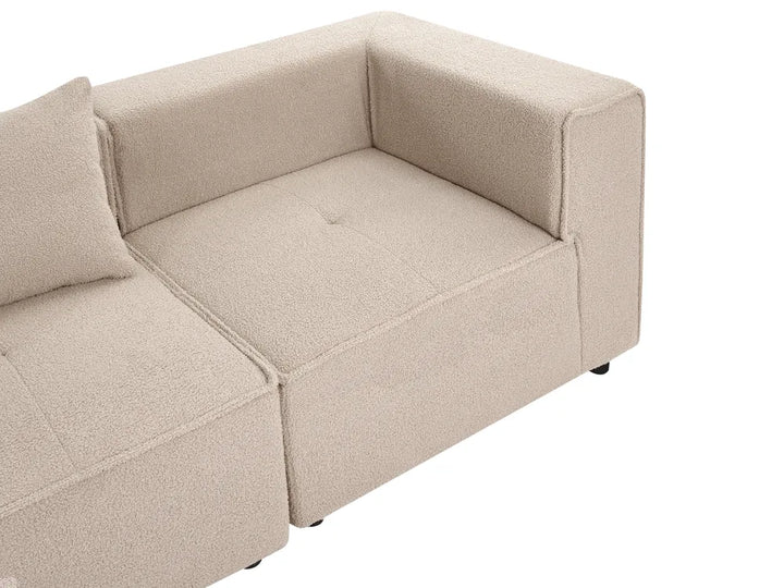 Modular Corner Sofa 4 Seater Right Hand Beige Boucle Adalynn