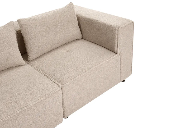 Modular Corner Sofa 4 Seater Right Hand Beige Boucle Adalynn