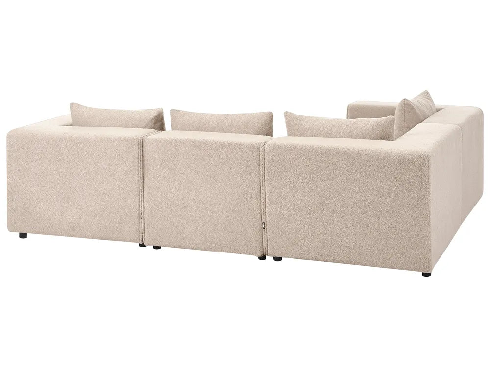 Modular Corner Sofa 4 Seater Right Hand Beige Boucle Adalynn