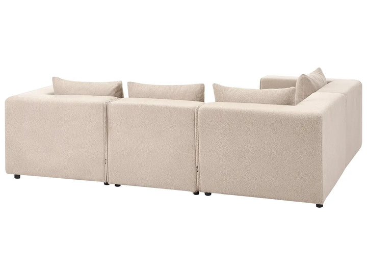 Modular Corner Sofa 4 Seater Right Hand Beige Boucle Adalynn