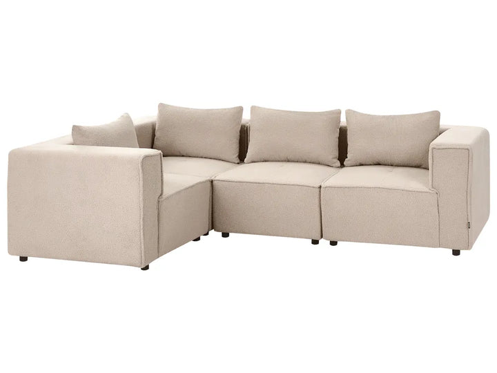 Modular Corner Sofa 4 Seater Right Hand Beige Boucle Adalynn