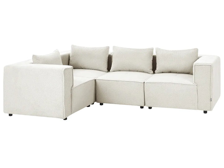 Modular Corner Sofa 4 Seater Right Hand Off-White Boucle Adalynn