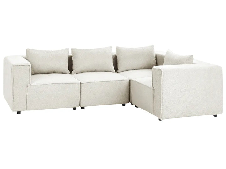Modular Corner Sofa 4 Seater Left Hand Off-White Boucle Adalynn