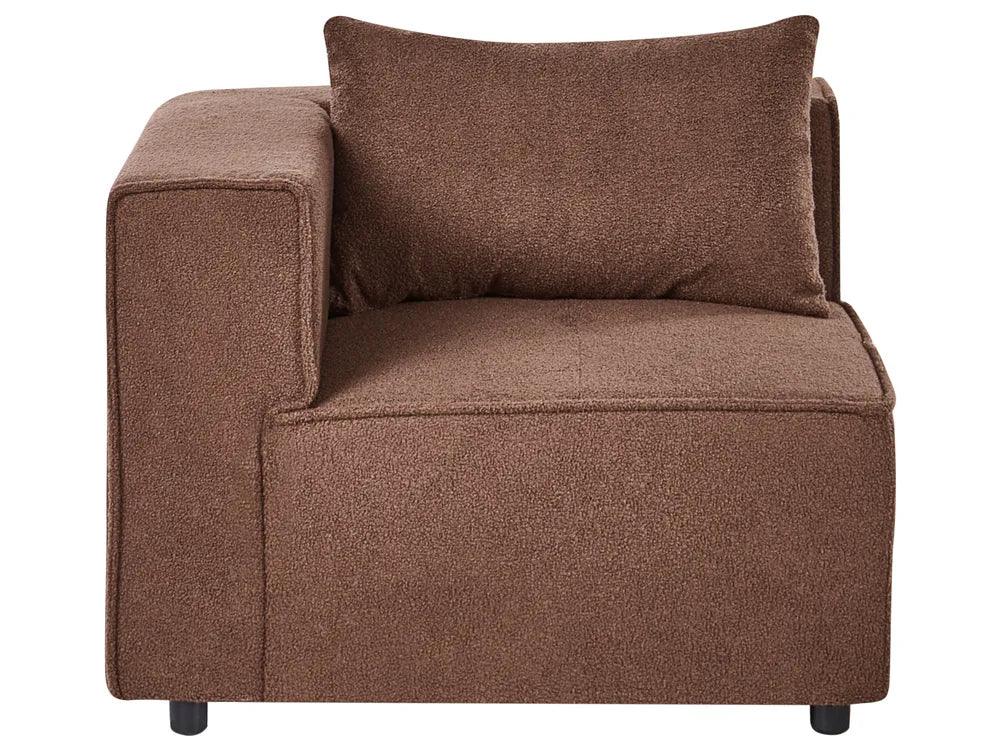 Modular Corner Sofa 4 Seater Left Hand Brown Boucle Adalynn