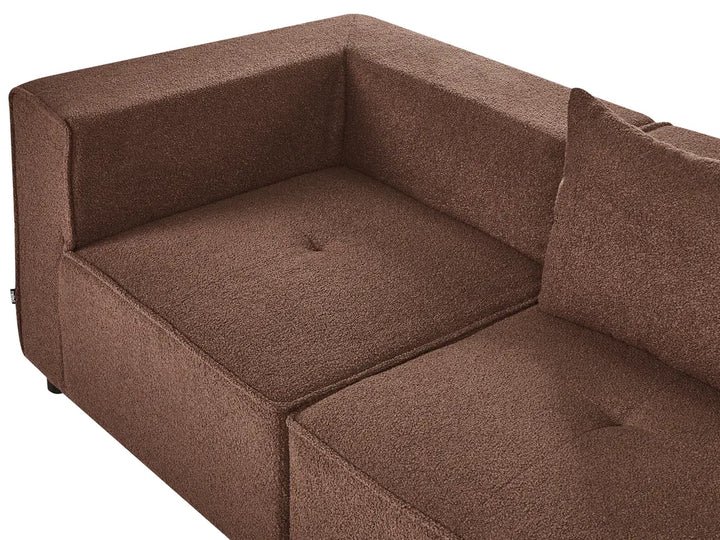 Modular Corner Sofa 4 Seater Left Hand Brown Boucle Adalynn