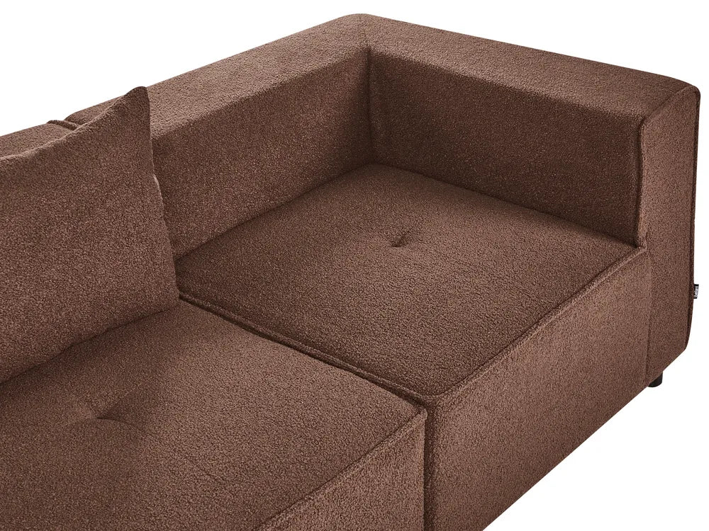 Modular Sofa 3 Seater Brown Boucle Adalynn