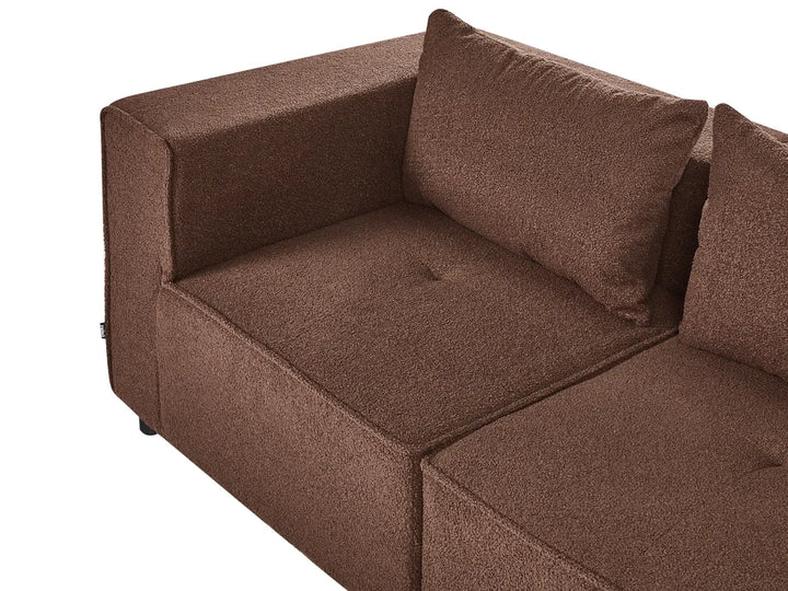 Modular Corner Sofa 4 Seater Left Hand Brown Boucle Adalynn