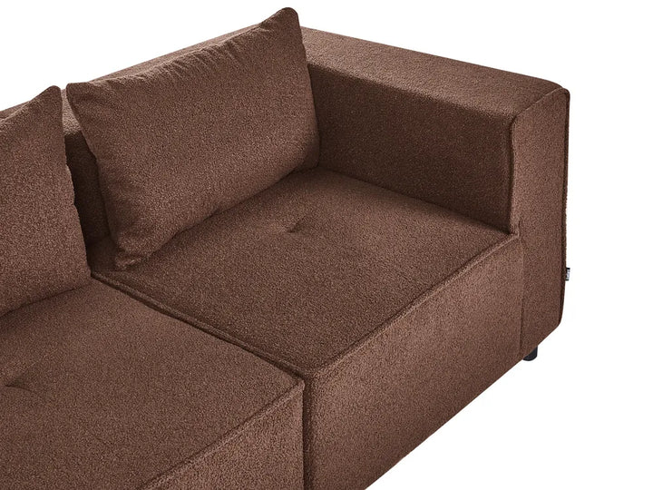 Modular Sofa 3 Seater Brown Boucle Adalynn
