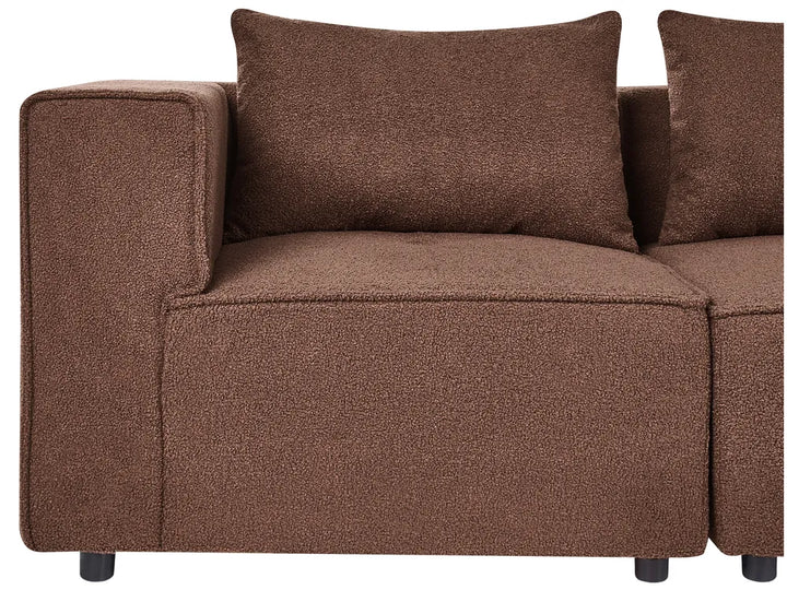 Modular Sofa 3 Seater Brown Boucle Adalynn