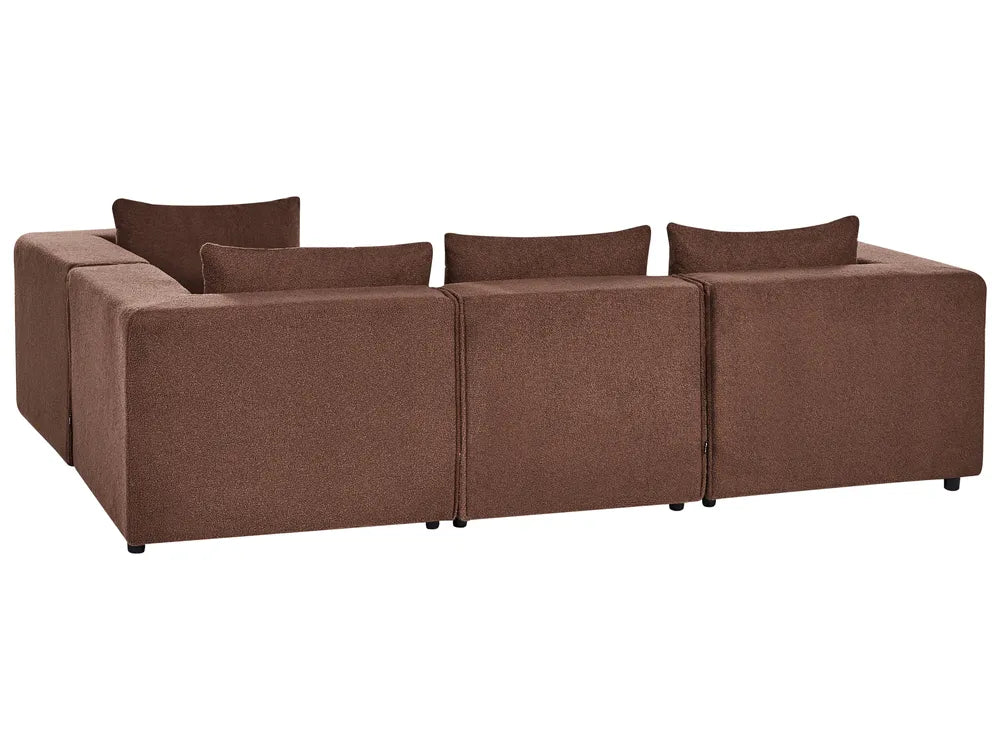 Modular Corner Sofa 4 Seater Left Hand Brown Boucle Adalynn