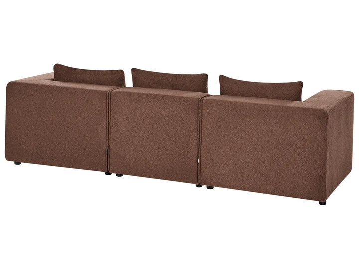 Modular Sofa 3 Seater Brown Boucle Adalynn