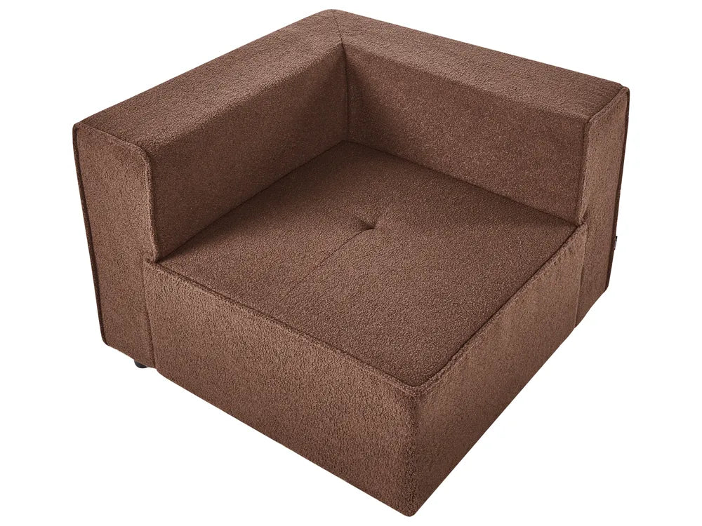 Modular Sofa 3 Seater Brown Boucle Adalynn
