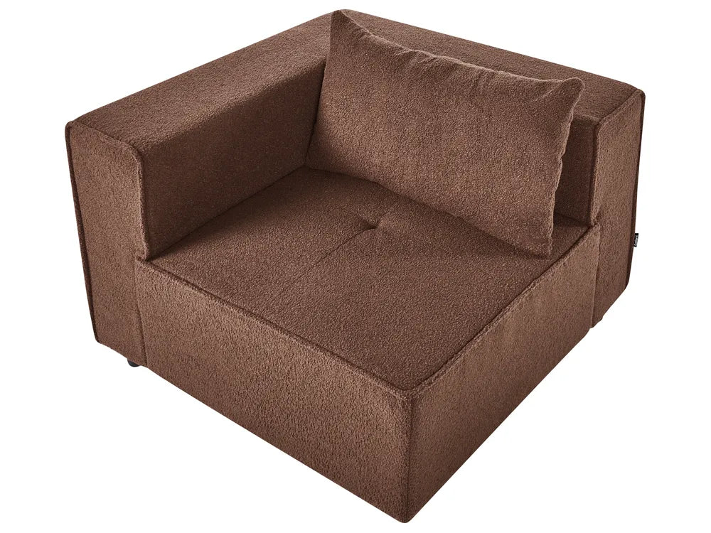 Modular Sofa 3 Seater Brown Boucle Adalynn