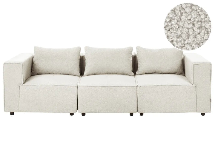 Modular Sofa 3 Seater Off-White Boucle Adalynn