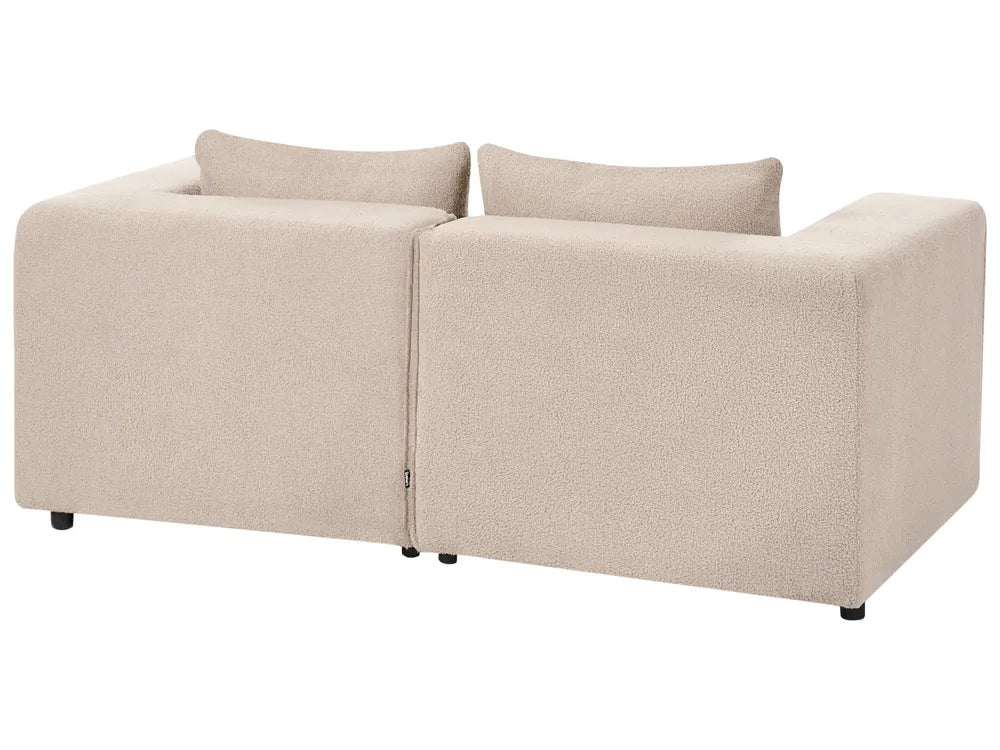 Modular Sofa 2 Seater Beige Boucle Adalynn