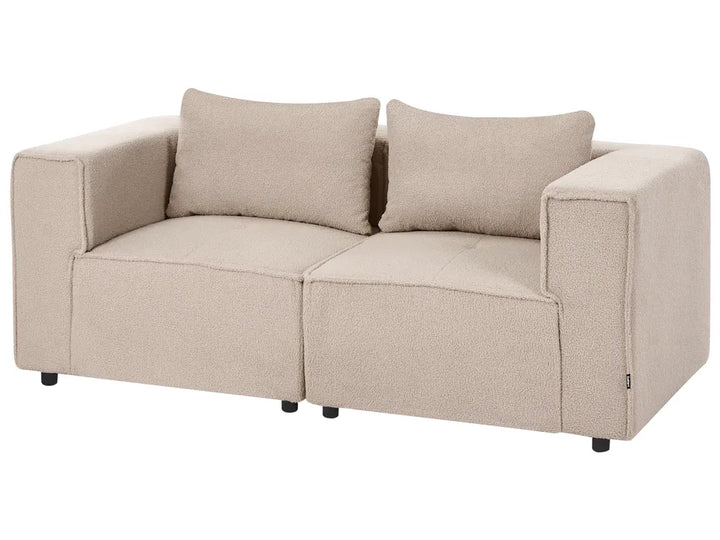 Modular Sofa 2 Seater Beige Boucle Adalynn