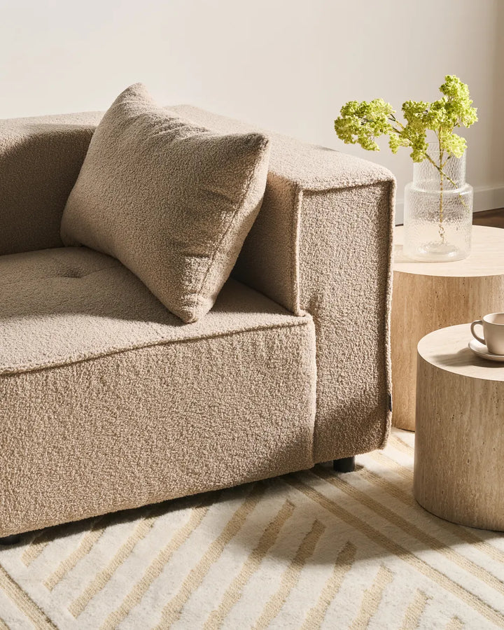 Modular Sofa 2 Seater Beige Boucle Adalynn