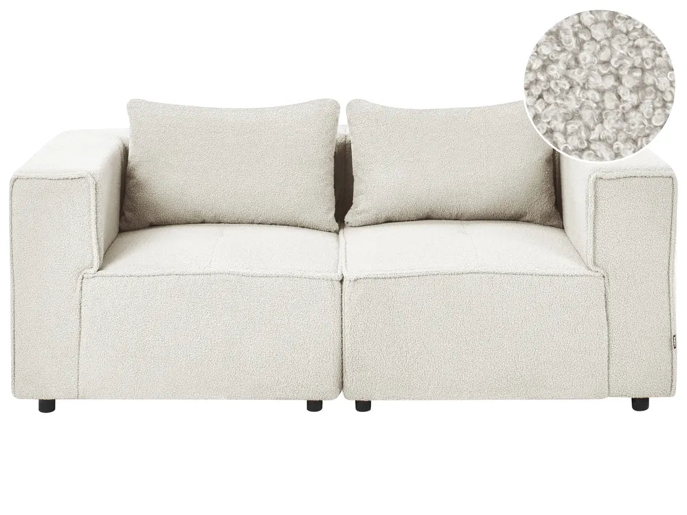 Modular Sofa 2 Seater Off-White Boucle Adalynn