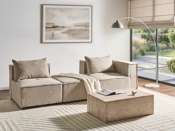 1-Seat Section Beige Boucle Adalynn