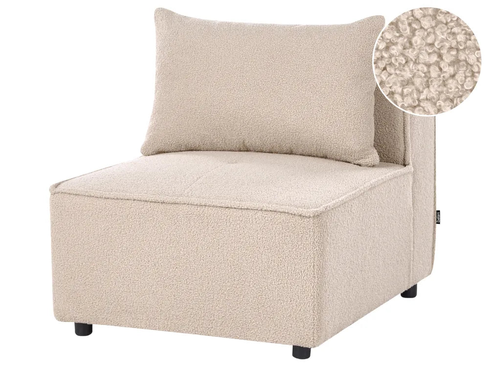 1-Seat Section Beige Boucle Adalynn