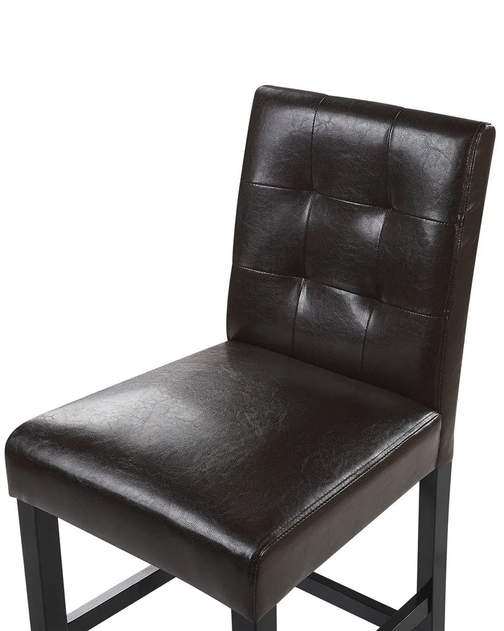 Bar Chair Faux Leather Dark Brown Cevoro