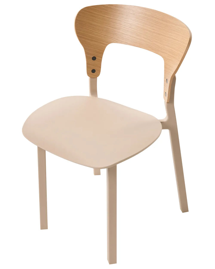 Set of 2 Dining Chairs Light Beige Andreco
