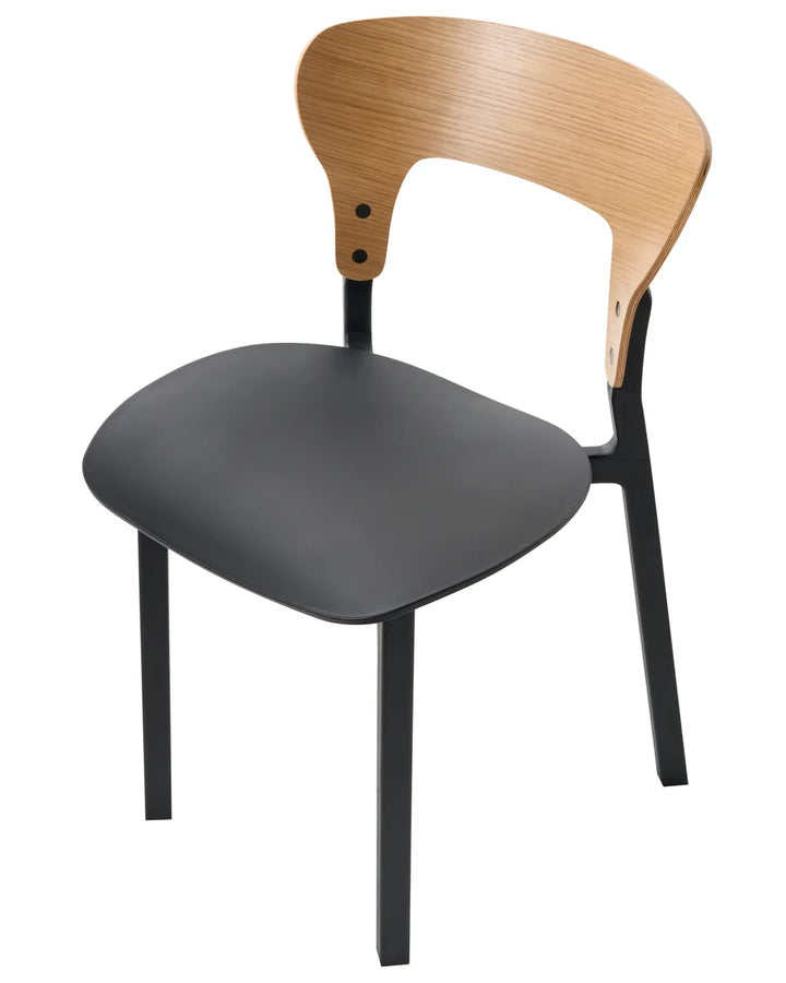 Set of 2 Dining Chairs Black Andreco