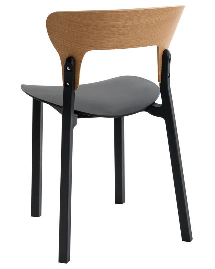 Set of 2 Dining Chairs Black Andreco