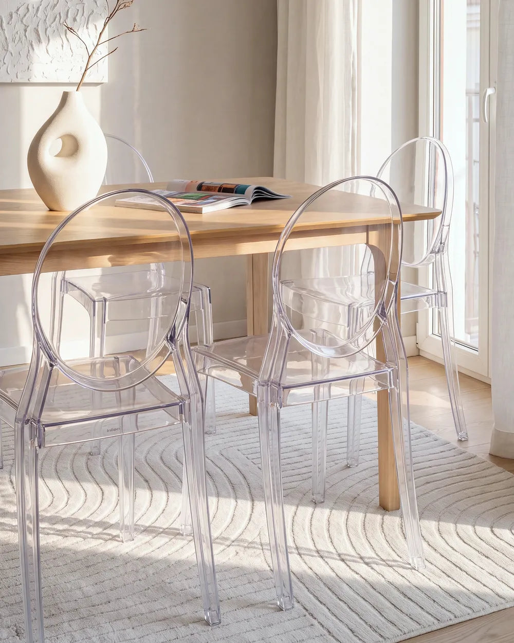 Set of 2 Dining Chairs Transparent Robeson