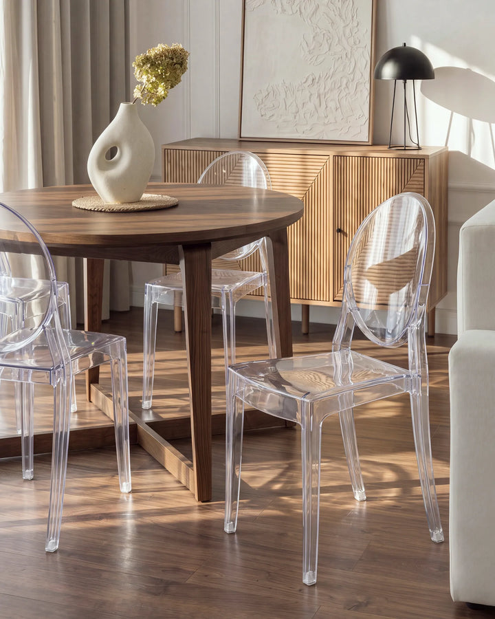 Set of 2 Dining Chairs Transparent Robeson
