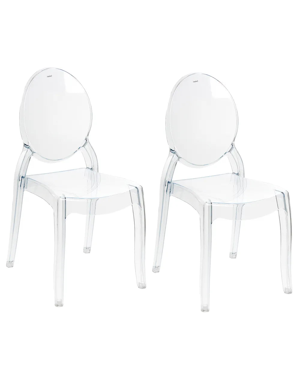 Set of 2 Dining Chairs Transparent Robeson