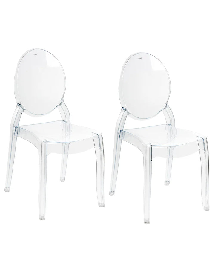 Set of 2 Dining Chairs Transparent Robeson